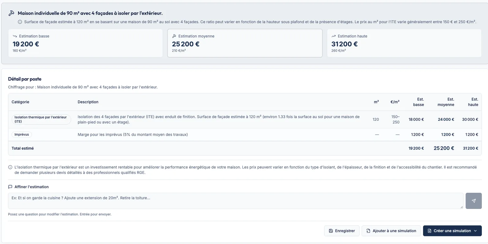 Estimation des travaux par l’IA dans Aprilyos